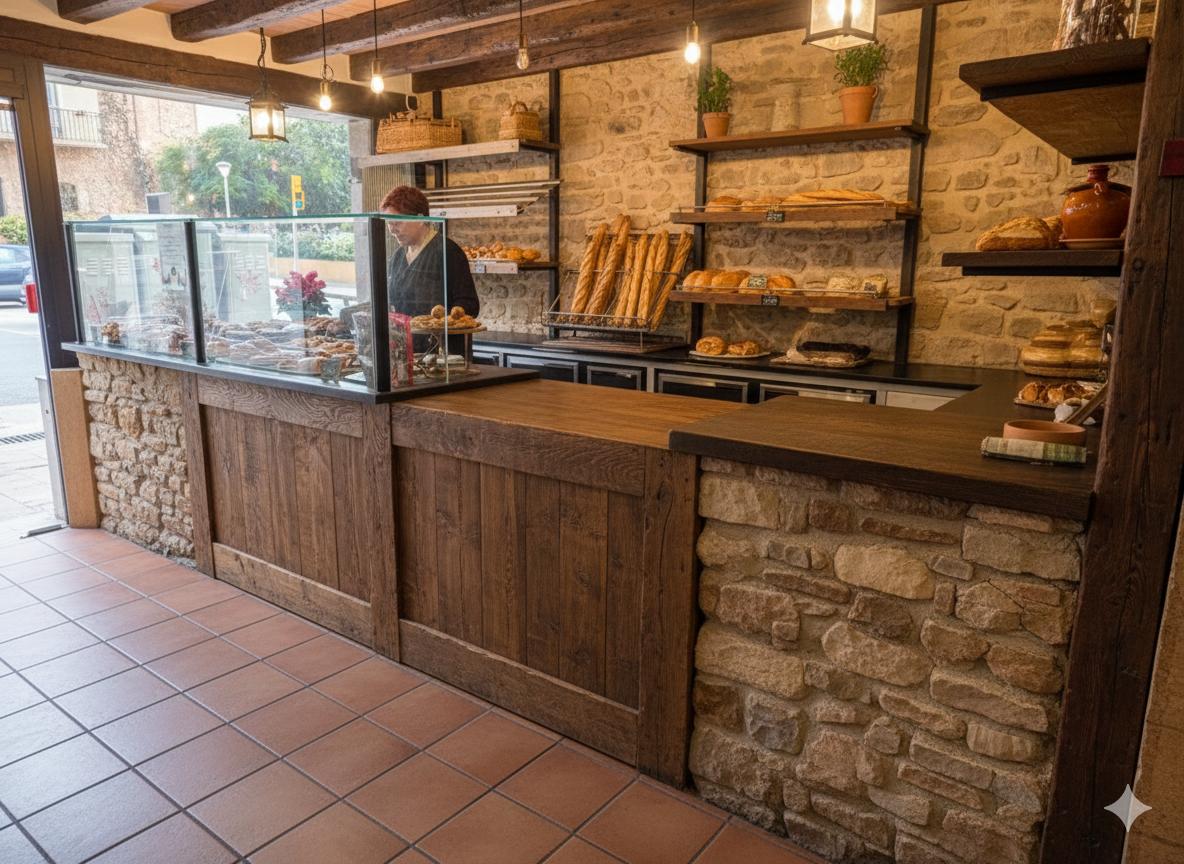 Mostrador de Rostisseria Arana amb pa i productes artesans